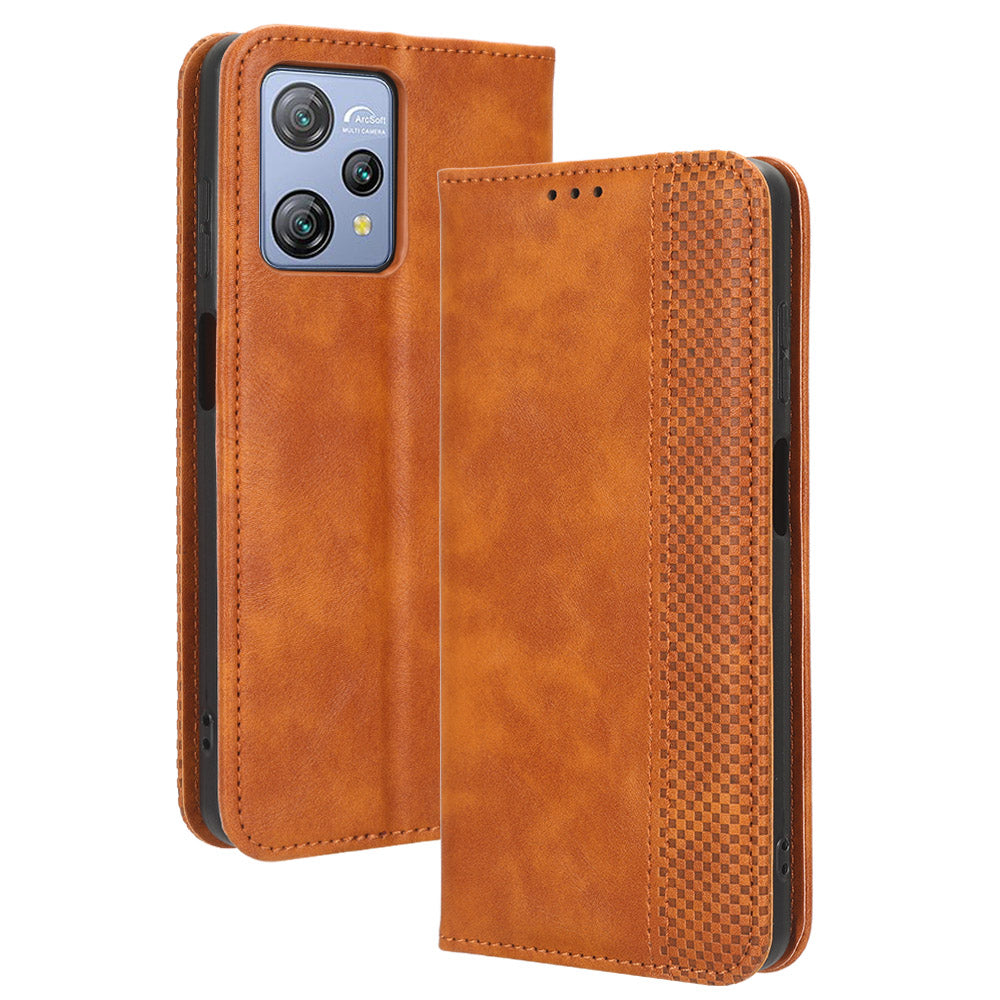 For Blackview A53 / A53 Pro Vintage PU Leather Magnetic Case Stand Wallet Flip Phone Cover