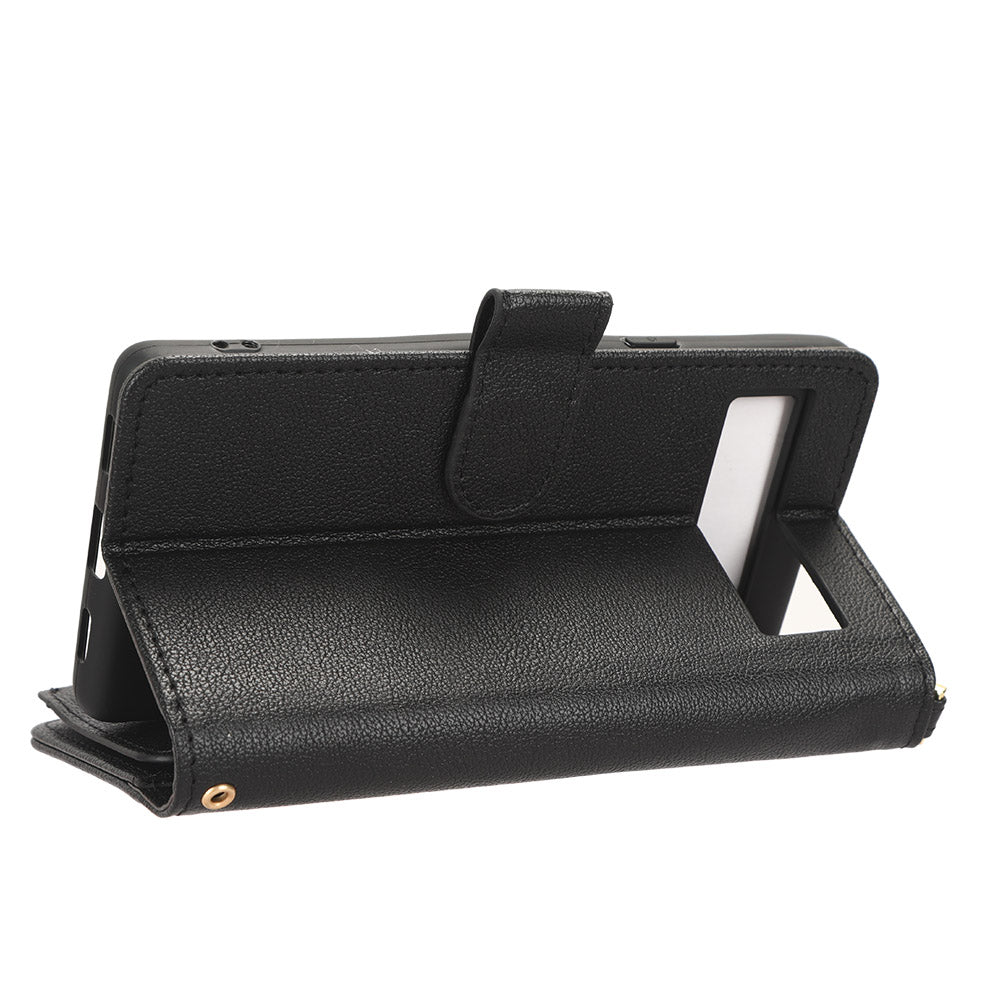 For Google Pixel 7a Zipper Pocket Leather Wallet Phone Case Cellphone Cover with Stand