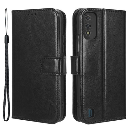 For Itel A26 PU Leather Wallet Case Crazy Horse Texture Phone Cover with Stand