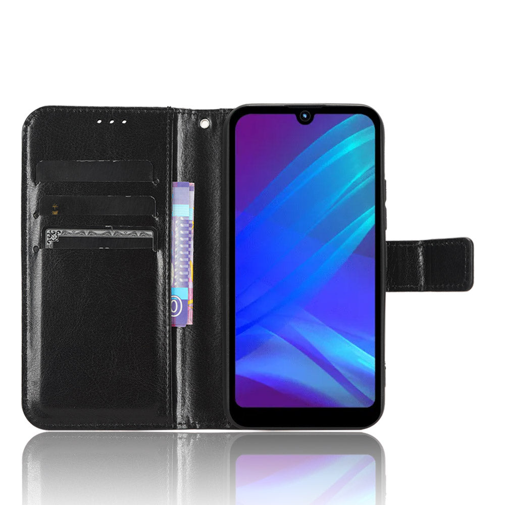 For Itel A26 PU Leather Wallet Case Crazy Horse Texture Phone Cover with Stand