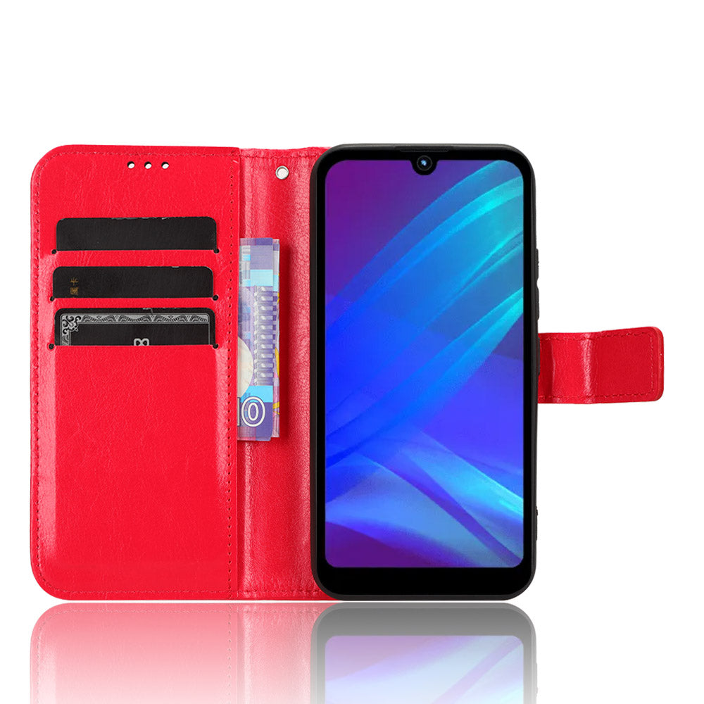 For Itel A26 PU Leather Wallet Case Crazy Horse Texture Phone Cover with Stand