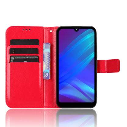 For Itel A26 PU Leather Wallet Case Crazy Horse Texture Phone Cover with Stand