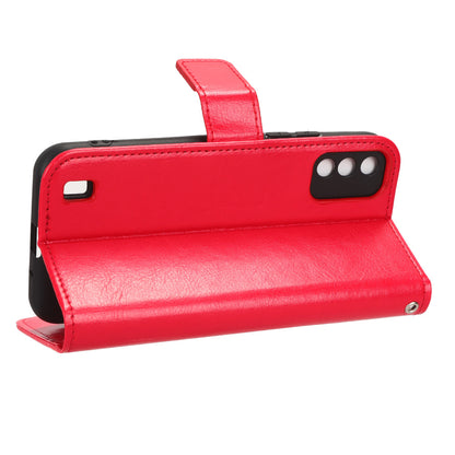 For Itel A26 PU Leather Wallet Case Crazy Horse Texture Phone Cover with Stand