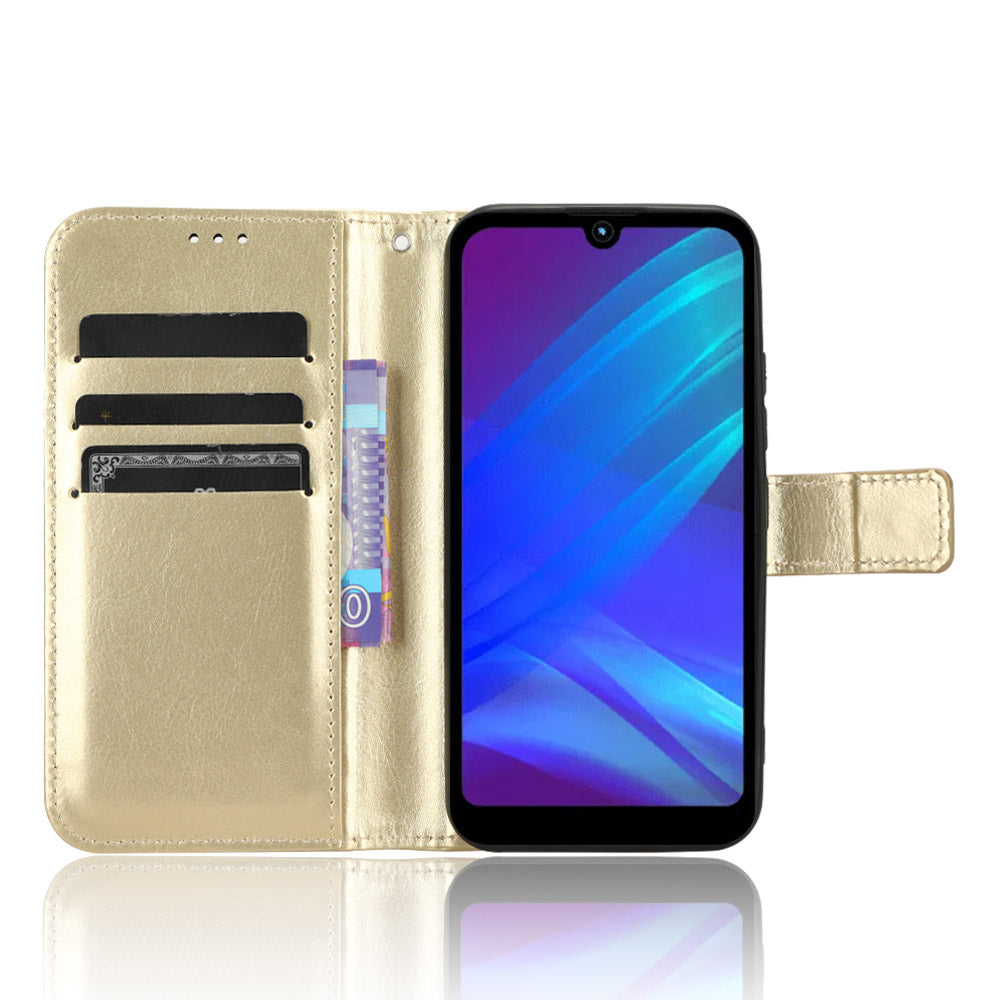 For Itel A26 PU Leather Wallet Case Crazy Horse Texture Phone Cover with Stand