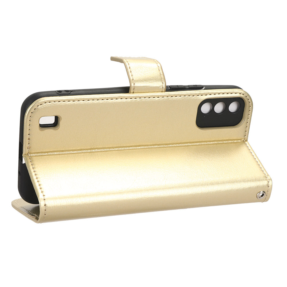 For Itel A26 PU Leather Wallet Case Crazy Horse Texture Phone Cover with Stand