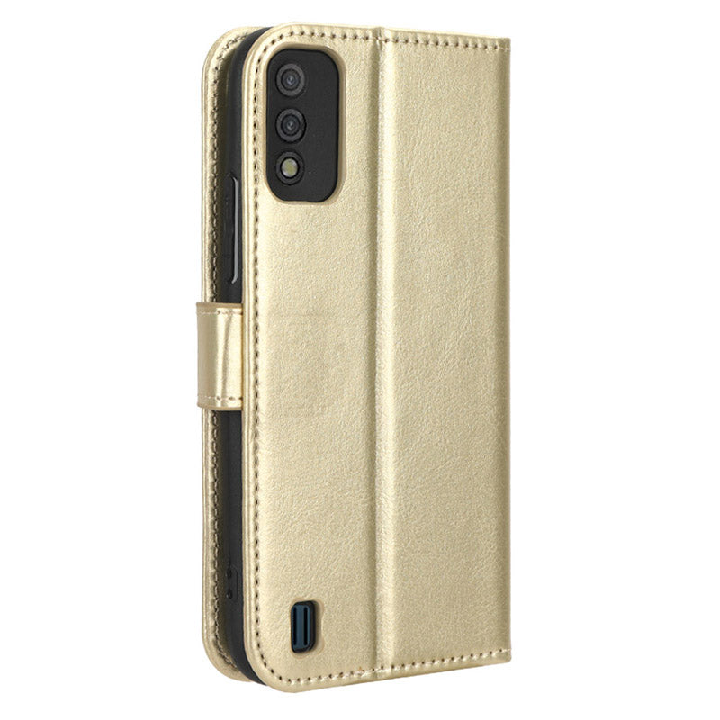 For Itel A26 PU Leather Wallet Case Crazy Horse Texture Phone Cover with Stand