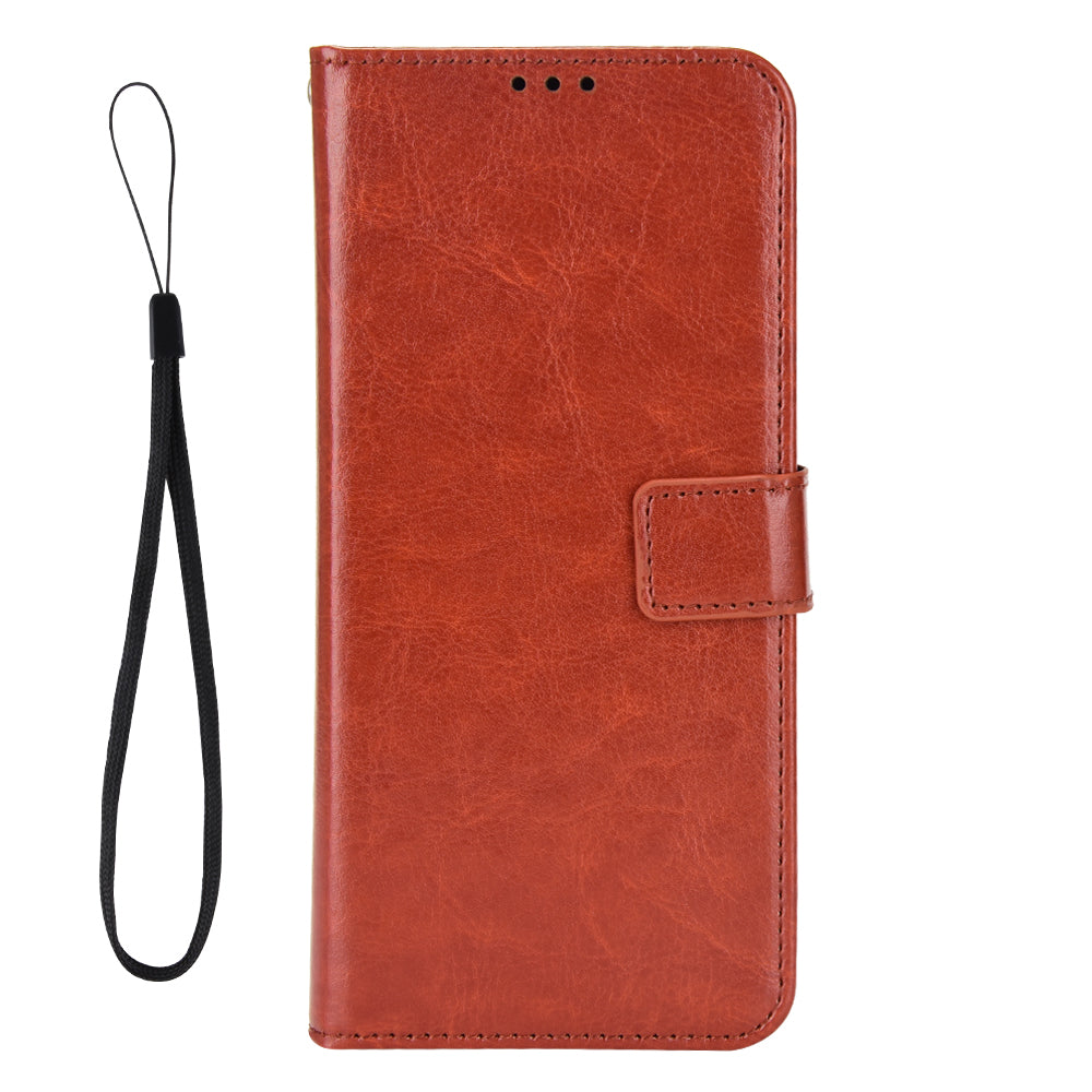 For Itel A26 PU Leather Wallet Case Crazy Horse Texture Phone Cover with Stand