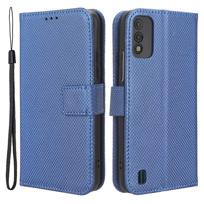 Diamond Texture Shell for Itel A26 PU Leather Wallet Folio Flip Case Stand Phone Cover