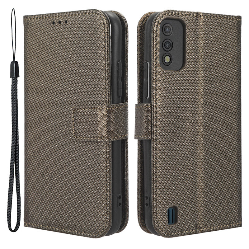 Diamond Texture Shell for Itel A26 PU Leather Wallet Folio Flip Case Stand Phone Cover