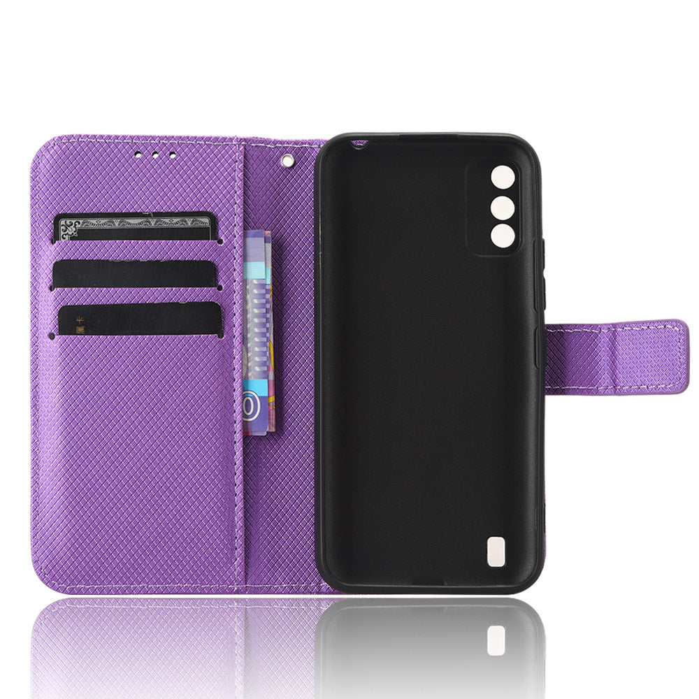 Diamond Texture Shell for Itel A26 PU Leather Wallet Folio Flip Case Stand Phone Cover