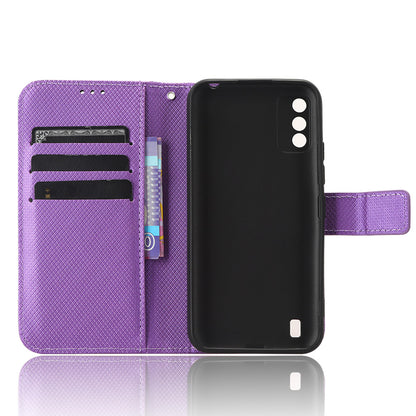 Diamond Texture Shell for Itel A26 PU Leather Wallet Folio Flip Case Stand Phone Cover