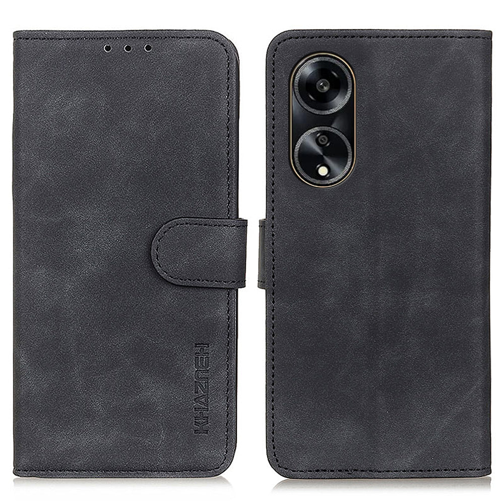 KHAZNEH For Oppo A1 5G / A98 5G / F23 5G Anti-Fingerprint Cell Phone Cover Stand Wallet Retro Leather Phone Case