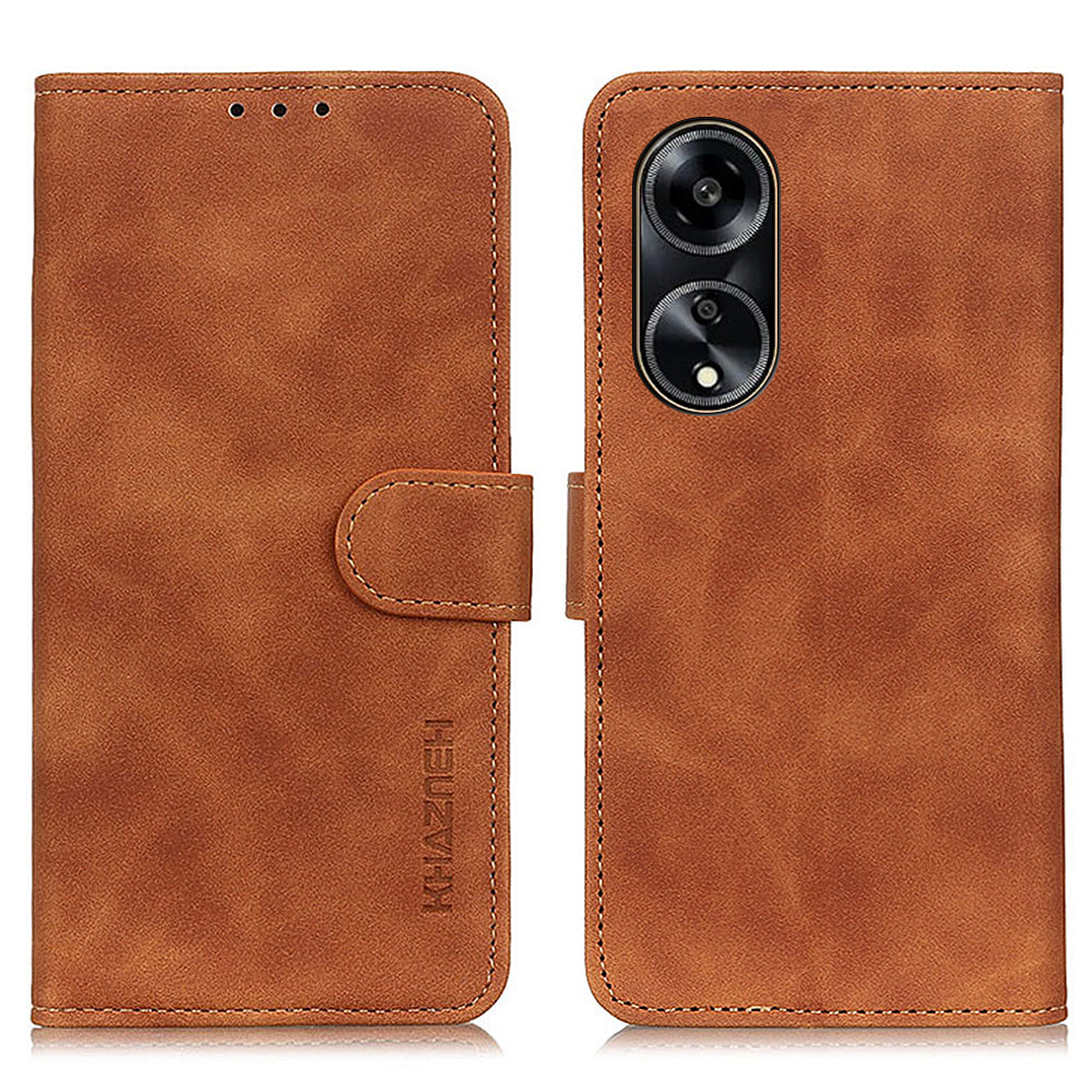 KHAZNEH For Oppo A1 5G / A98 5G / F23 5G Anti-Fingerprint Cell Phone Cover Stand Wallet Retro Leather Phone Case
