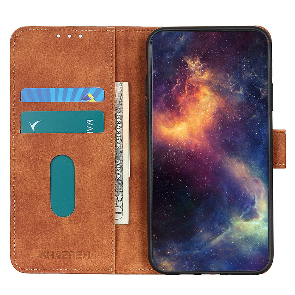 KHAZNEH For Oppo A1 5G / A98 5G / F23 5G Anti-Fingerprint Cell Phone Cover Stand Wallet Retro Leather Phone Case