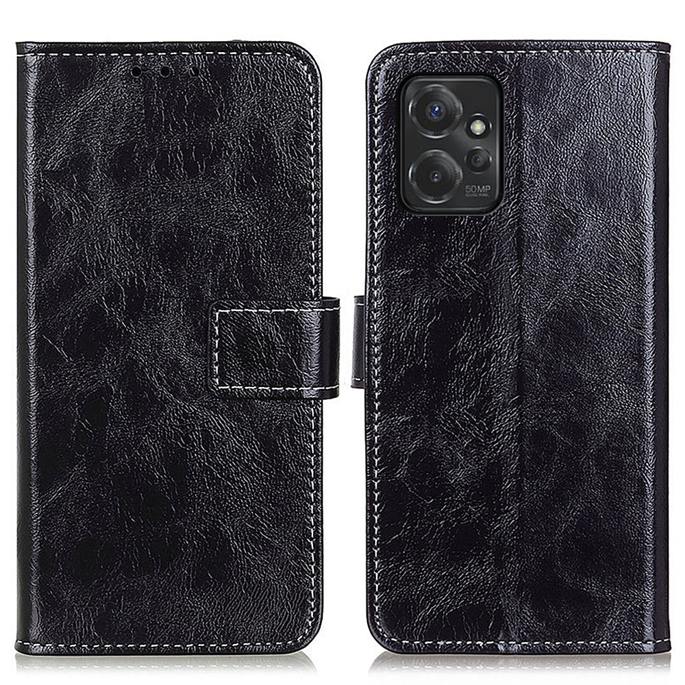 For Motorola Moto G Power 5G Wallet Stand Phone Leather Case Retro Crazy Horse Texture Phone Cover