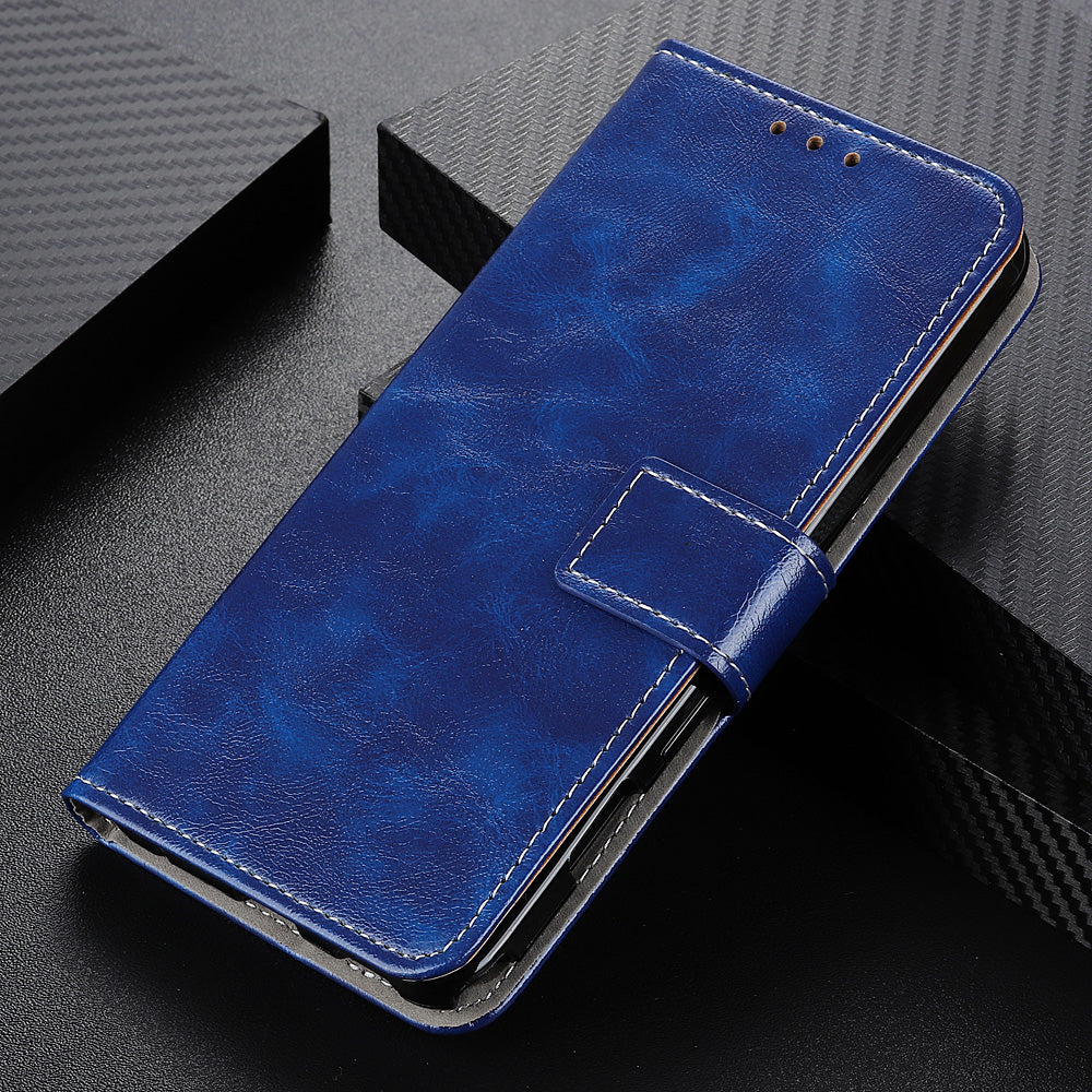 For Motorola Moto G Power 5G Wallet Stand Phone Leather Case Retro Crazy Horse Texture Phone Cover
