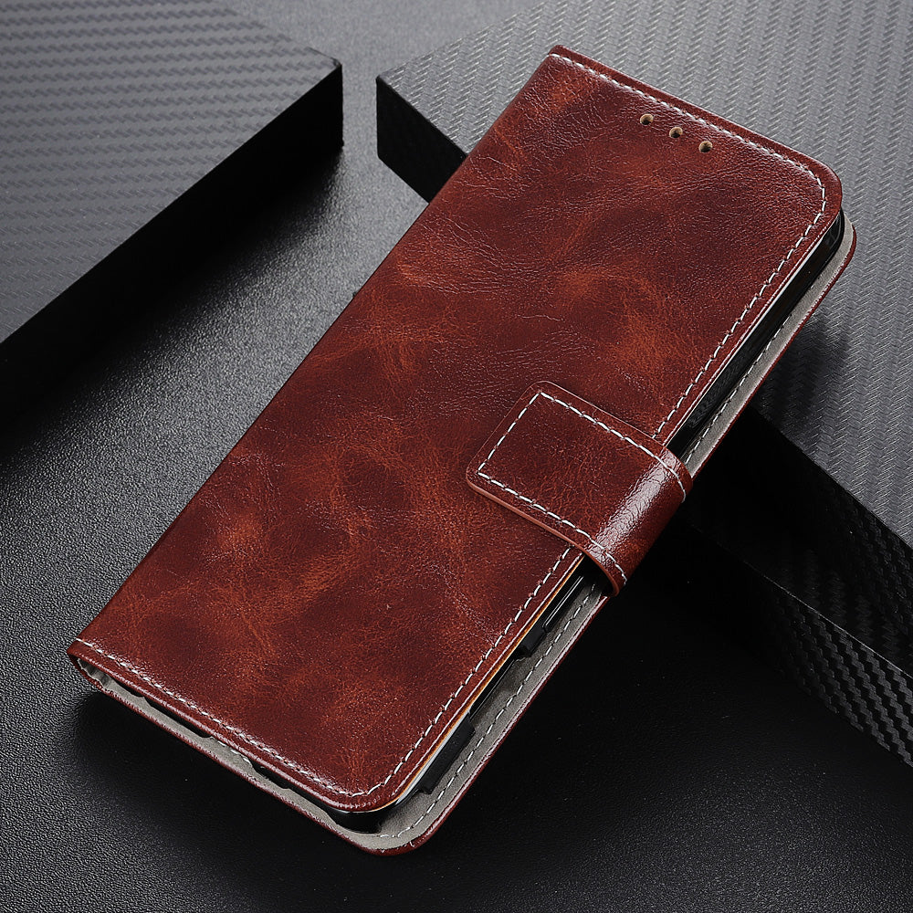For Motorola Moto G Power 5G Wallet Stand Phone Leather Case Retro Crazy Horse Texture Phone Cover