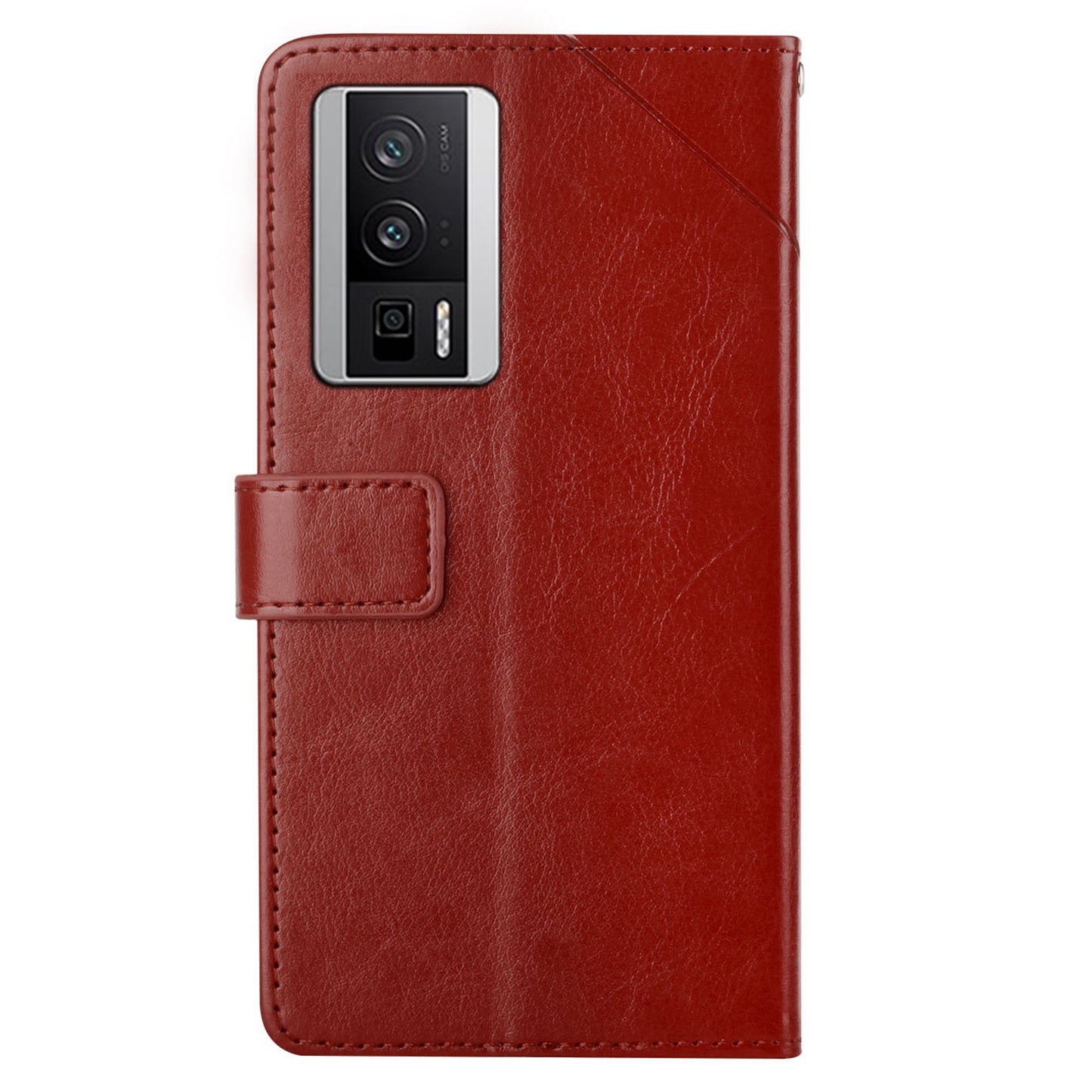 HT01 PU Leather Case for Xiaomi Poco F5 Pro 5G / Redmi K60 5G / K60 Pro 5G , Stand Wallet Y-shaped Line Imprinting Phone Cover