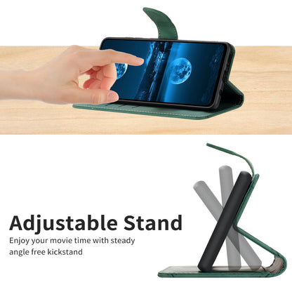 HT05 PU Leather Cover for Xiaomi Poco F5 Pro 5G / Redmi K60 5G / K60 Pro 5G , Imprinted Line Stand Flip Wallet Phone Case