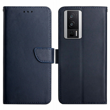 HT02 Wallet Phone Case for Xiaomi Poco F5 Pro 5G / Redmi K60 5G / K60 Pro 5G , Genuine Cow Leather Nappa Texture Stand Cover