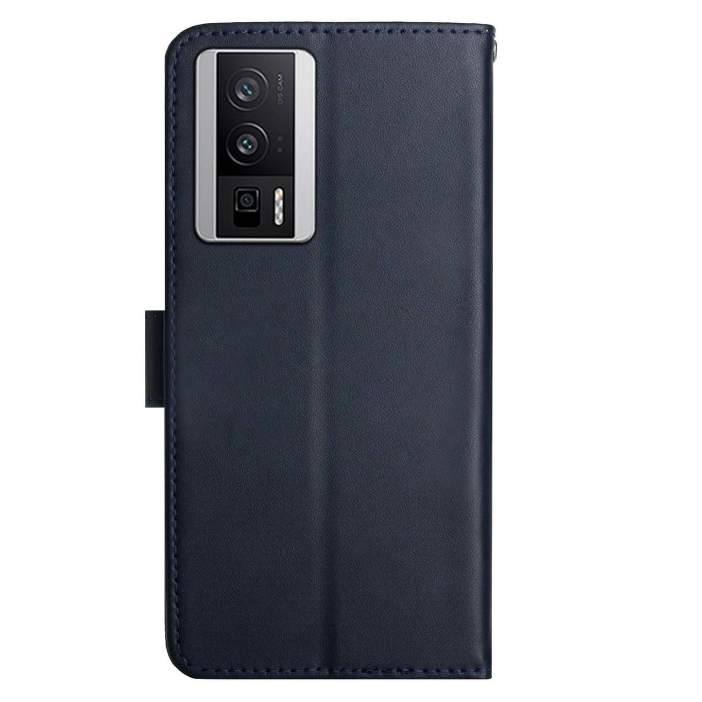 HT02 Wallet Phone Case for Xiaomi Poco F5 Pro 5G / Redmi K60 5G / K60 Pro 5G , Genuine Cow Leather Nappa Texture Stand Cover