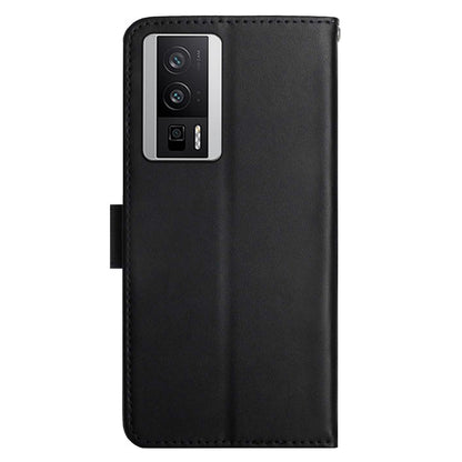 HT02 Wallet Phone Case for Xiaomi Poco F5 Pro 5G / Redmi K60 5G / K60 Pro 5G , Genuine Cow Leather Nappa Texture Stand Cover