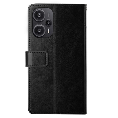 HT01 PU Leather Wallet Case for Xiaomi Poco F5 5G / Redmi Note 12 Turbo , Y-shaped Line Imprinted Stand Phone Cover