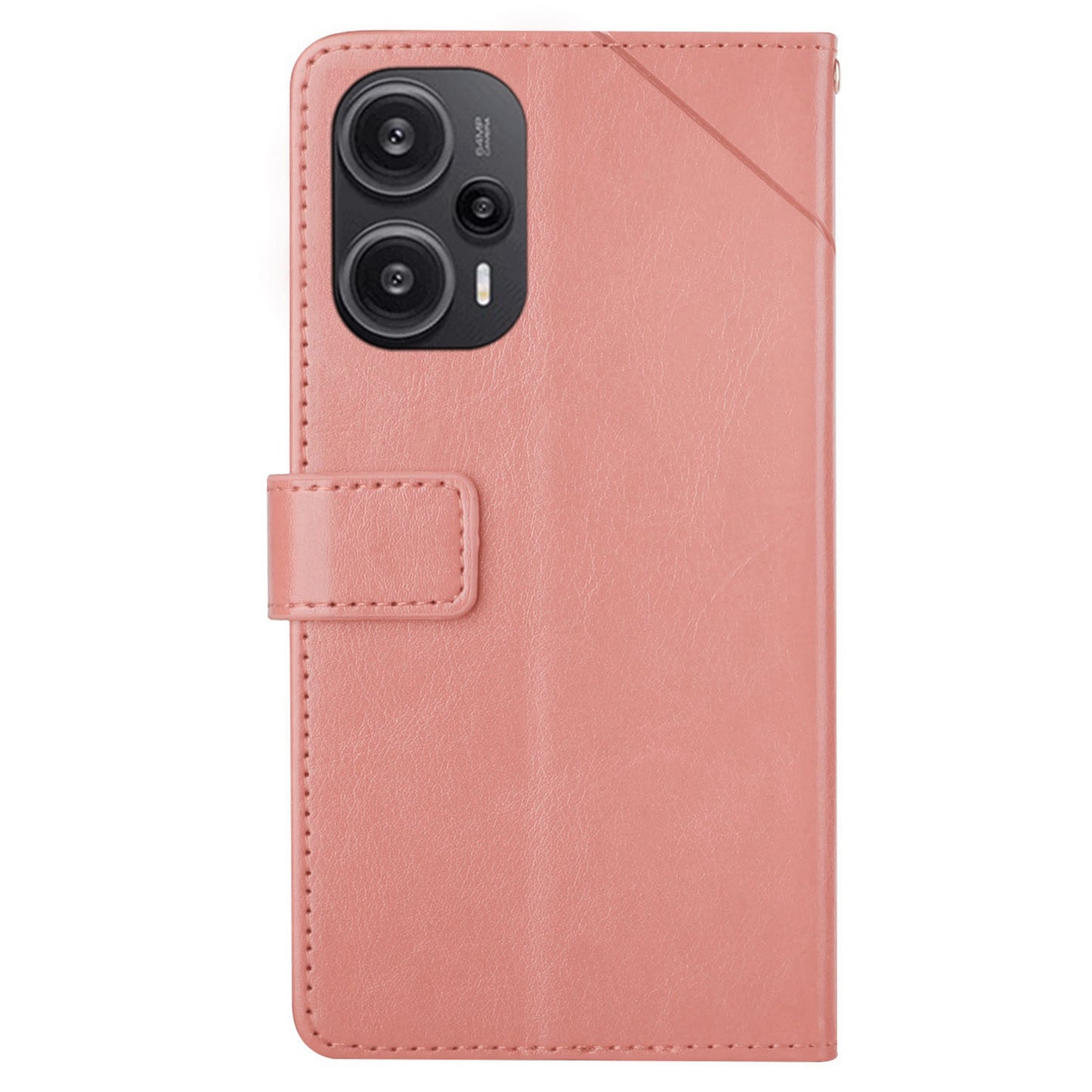 HT01 PU Leather Wallet Case for Xiaomi Poco F5 5G / Redmi Note 12 Turbo , Y-shaped Line Imprinted Stand Phone Cover