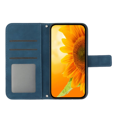 HT04 Wallet Phone Case for Xiaomi Poco F5 5G / Redmi Note 12 Turbo , PU Leather Sunflower Pattern Stand Cover with Hand Strap