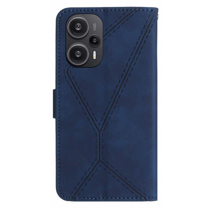 HT05 PU Leather Flip Cover for Xiaomi Poco F5 5G / Redmi Note 12 Turbo , Stand Wallet Imprinted Line Phone Case