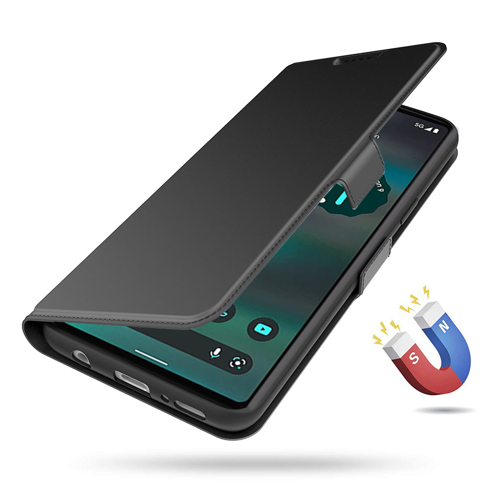 Card Holder Phone Case for Google Pixel 7a , PU Leather + TPU Full Protection Stand Cover