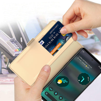 Card Holder Phone Case for Google Pixel 7a , PU Leather + TPU Full Protection Stand Cover