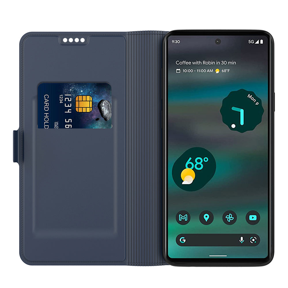 Card Holder Phone Case for Google Pixel 7a , PU Leather + TPU Full Protection Stand Cover