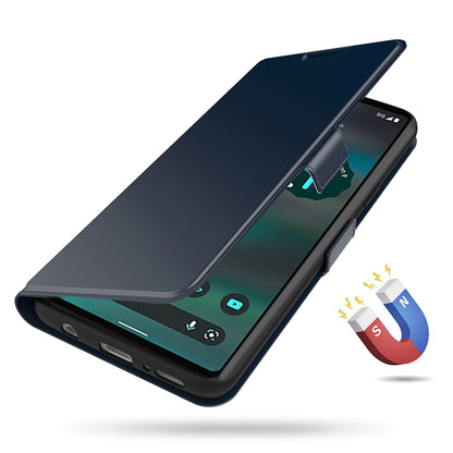 Card Holder Phone Case for Google Pixel 7a , PU Leather + TPU Full Protection Stand Cover