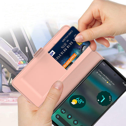 Card Holder Phone Case for Google Pixel 7a , PU Leather + TPU Full Protection Stand Cover