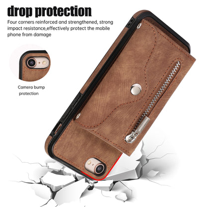 For iPhone 7 / 8 / SE (2020) / SE (2022) RFID Blocking Card Bag Phone Case Kickstand PU Leather+TPU Cover