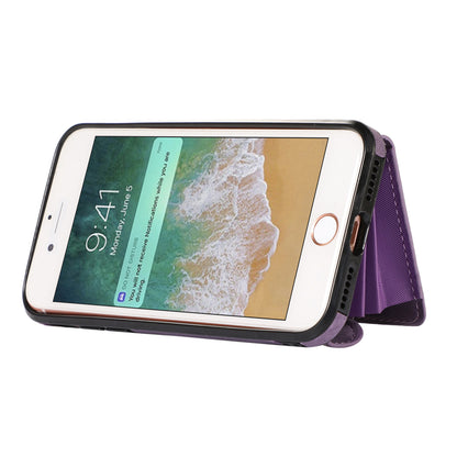 For iPhone 7 / 8 / SE (2020) / SE (2022) RFID Blocking Card Bag Phone Case Kickstand PU Leather+TPU Cover