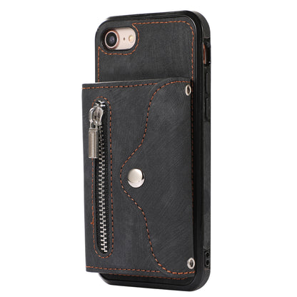 For iPhone 7 / 8 / SE (2020) / SE (2022) RFID Blocking Card Bag Phone Case Kickstand PU Leather+TPU Cover