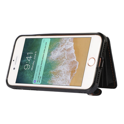 For iPhone 7 / 8 / SE (2020) / SE (2022) RFID Blocking Card Bag Phone Case Kickstand PU Leather+TPU Cover