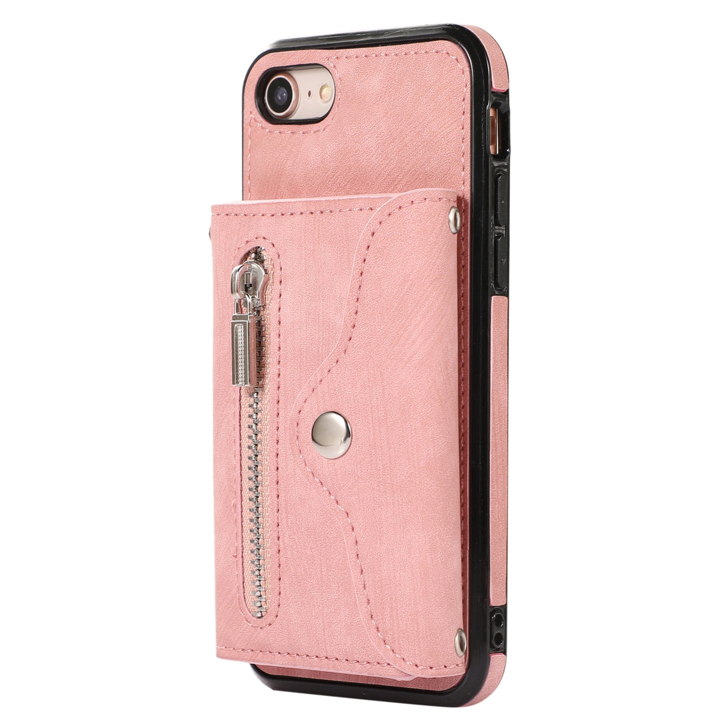 For iPhone 7 / 8 / SE (2020) / SE (2022) RFID Blocking Card Bag Phone Case Kickstand PU Leather+TPU Cover