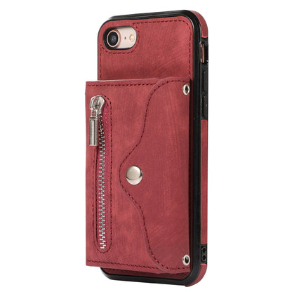 For iPhone 7 / 8 / SE (2020) / SE (2022) RFID Blocking Card Bag Phone Case Kickstand PU Leather+TPU Cover