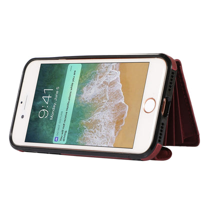 For iPhone 7 / 8 / SE (2020) / SE (2022) RFID Blocking Card Bag Phone Case Kickstand PU Leather+TPU Cover
