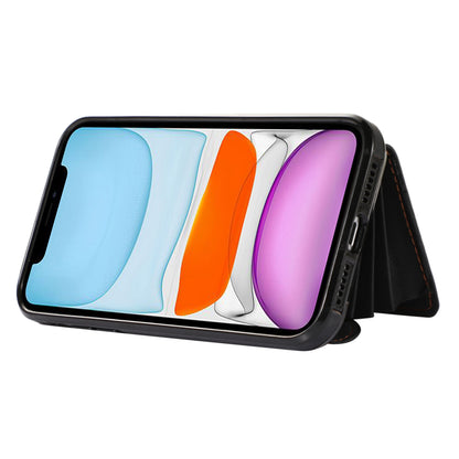 PU Leather+TPU Cover for iPhone 11 RFID Blocking Card Bag Phone Case with Kickstand