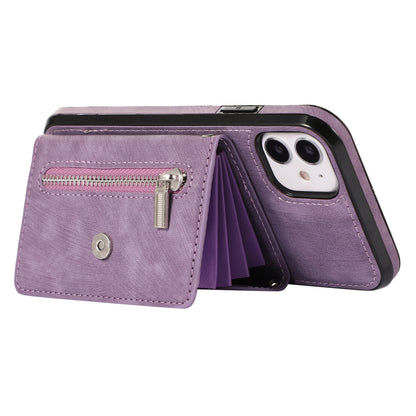 PU Leather+TPU Cover for iPhone 11 RFID Blocking Card Bag Phone Case with Kickstand