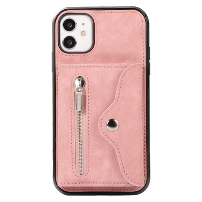 For iPhone 12 mini 5.4 inch RFID Blocking Card Bag Anti-drop Phone Case Kickstand PU Leather+TPU Cover