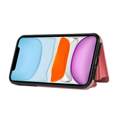 For iPhone 12 mini 5.4 inch RFID Blocking Card Bag Anti-drop Phone Case Kickstand PU Leather+TPU Cover