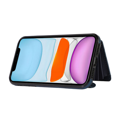 For iPhone 12 mini 5.4 inch RFID Blocking Card Bag Anti-drop Phone Case Kickstand PU Leather+TPU Cover