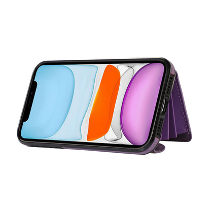 For iPhone 12 mini 5.4 inch RFID Blocking Card Bag Anti-drop Phone Case Kickstand PU Leather+TPU Cover