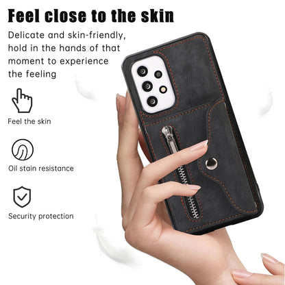 For Samsung Galaxy A53 5G Cell Phone Case RFID Blocking Card Bag Kickstand PU Leather+TPU Cover