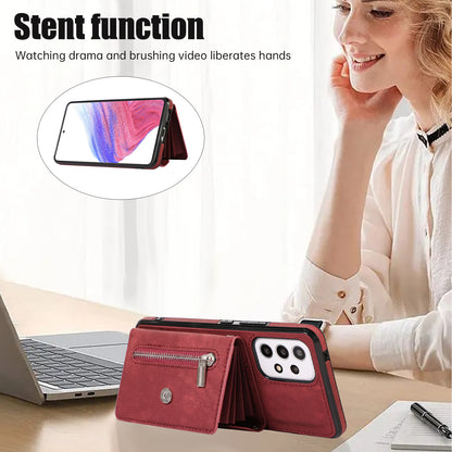 For Samsung Galaxy A53 5G Cell Phone Case RFID Blocking Card Bag Kickstand PU Leather+TPU Cover